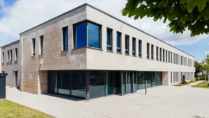 Außenansicht der Firmenzentrale der RWS Gebäudeservice GmbH in der Seehausener Straße in Leipzig